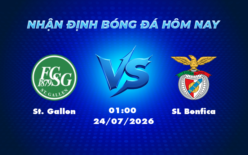Nhận định soi kèo St Gallen vs SL Benfica Cơ hội nào cho đội yếu hơn 1 st gallen sl benfica 24 07 c2 - Nhận định soi kèo St Gallen vs SL Benfica Cơ hội nào cho đội yếu hơn